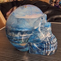Blue sparkly resin skull - Thumbnail 4