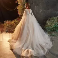 Girl's Dresses Pageant Lace Handmade Flowers Kids Princess Gown Flower Girl Dress For Wedding Birthday Party Baptism Vestido  - Thumbnail 1