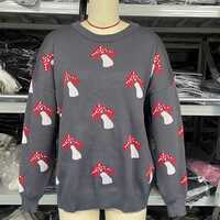 Chic Mushroom Pattern Knitted Sweater - Thumbnail 4