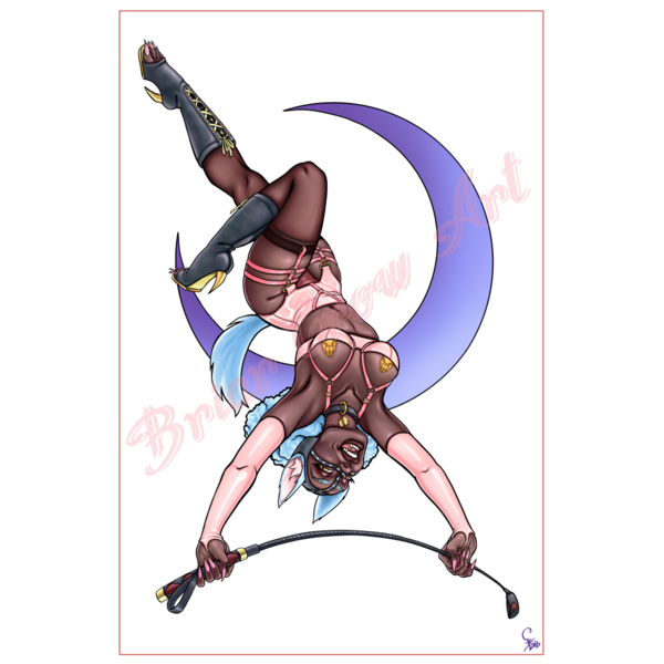 Puppy Play Werewolf MonsterGirl Pinup Print