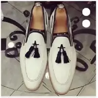 Custom Handmade Men's leather formal Moccasins leather shoes - Thumbnail 1