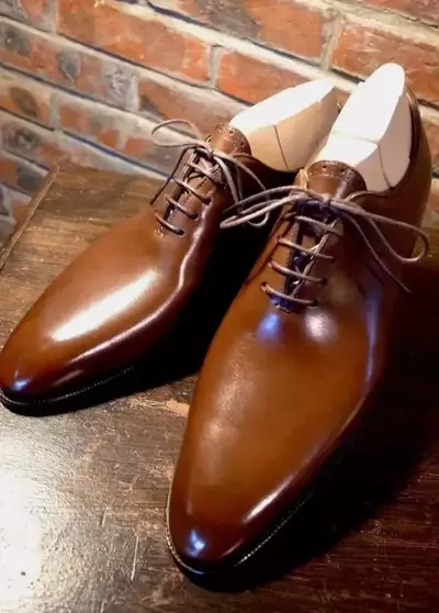 New Handmade Men's Brown Leather Oxford Whole Cut Lace Up Dress Formal Shoes