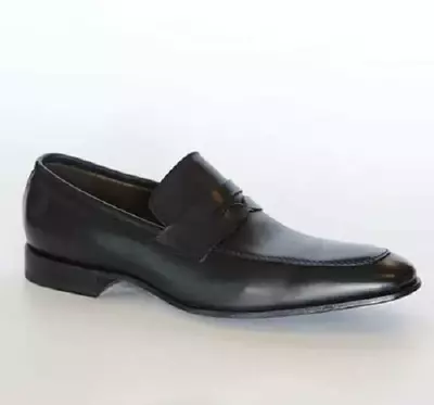 Handmade Men's Black Slip On Formal Dress Shoes, Real Leather Office Shoes