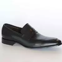 Handmade Men's Black Slip On Formal Dress Shoes, Real Leather Office Shoes - Thumbnail 4