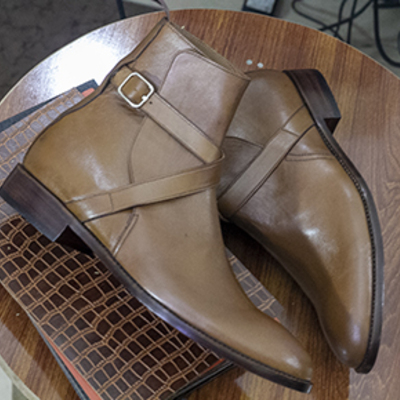 Men's handmade jodhpur boots, fashion leather boots.