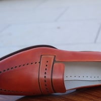 Crafted Leather Handmade Brown Leather Moccasin Loafers Dress Formal Shoes - Thumbnail 2