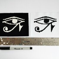 Pixelated Eye of Horus Cyberpunk Sew-on Patches - Thumbnail 1