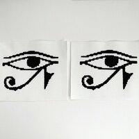 Pixelated Eye of Horus Cyberpunk Sew-on Patches - Thumbnail 3
