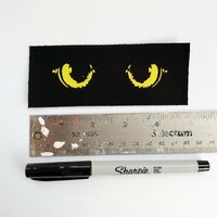 Cat Eyes Goth Punk Sew-on Patches - Thumbnail 1