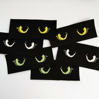 Cat Eyes Goth Punk Sew-on Patches - Thumbnail 4