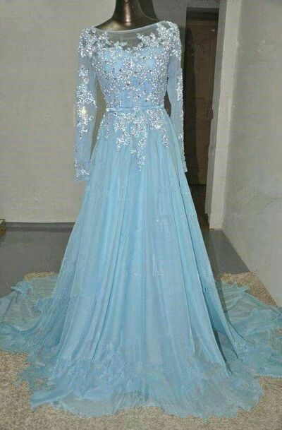 Simple Light Blue Mother Of The Bride/Groom Dresses Lace Appliques Evening Gowns Wedding Guest Dress