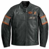 New Harley Davidson men victory lane real cowhide distress leather biker jacket - Thumbnail 1