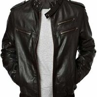 Men Leather Jacket Slim Fit Biker Motorcycle Genuine Lambskin Jacket - Thumbnail 1