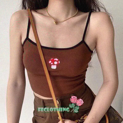 (no refund and exchange)mushroom embroidered camisole