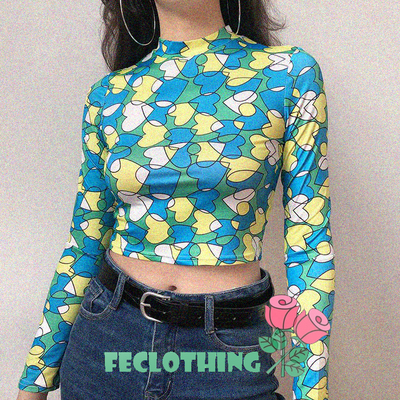 (NO REFUND AND EXCHANGE)Kaleidoscope Love Short Top T-Shirt