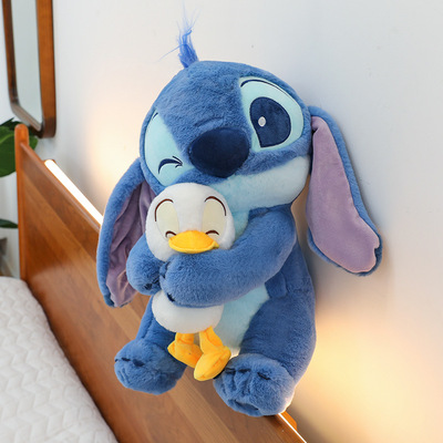 Stitch hugging duck plush toy