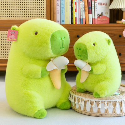 Green banana capybara plush toy