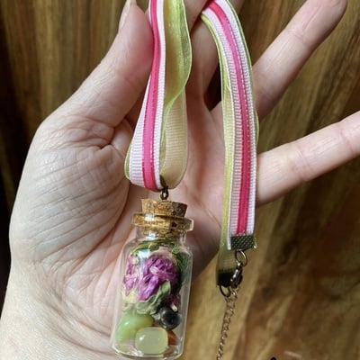 ⚗️botanical, bone, and crystal potion bottle neclaces⚗️ a-f - Thumbnail 2