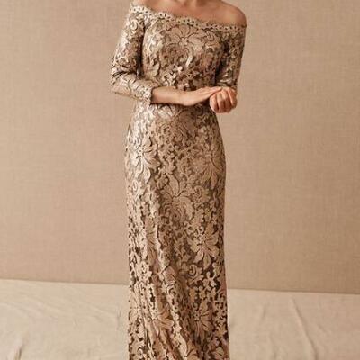 Sheath short sleeve lace champagne mother of bride dresses