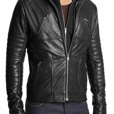 Handmade men's fashion biker leather jacket, men hollywood style leather jacket