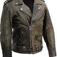 Retro style vintage look Leather Jacket Perfect for Biking 100% Real Leather Nat - Thumbnail 4