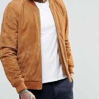 Men Leather Jacket Genuine Suede Biker Motorcycle jacket - Thumbnail 1