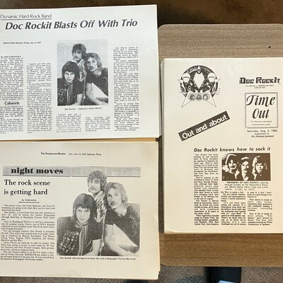 Doc rockit promo folder packet (rare original promotional bundle from 1979 from spokane power trio!)
