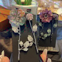 Flower Cubic Zirconia Bridal Earrings Rhinestone Silver Formal Drop Earring - Thumbnail 3