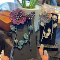 Flower Cubic Zirconia Bridal Earrings Rhinestone Silver Formal Drop Earring - Thumbnail 5