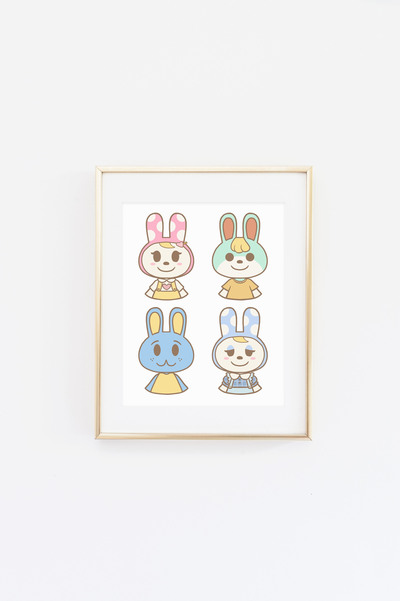 Bunny Friends Collage Print