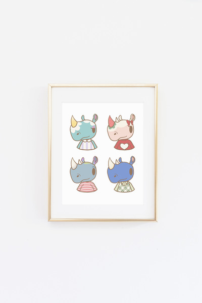 Rhino Friends Collage Print
