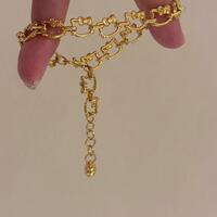 Gold Hollow Lock Heart Tassel Kitty Cat Bracelet - Thumbnail 3