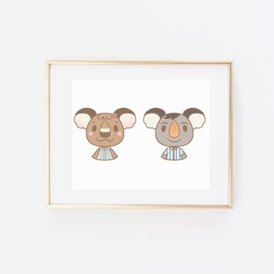 Koalas friends collage print