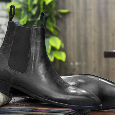 Handmade men's new stylish ankle boots, men designer boots black leather chelsea boots