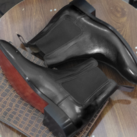 Handmade Men's New stylish Ankle Boots, Men Designer Boots Black Leather Chelsea Boots - Thumbnail 1