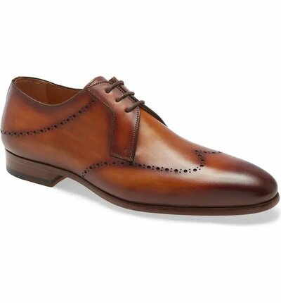 New Handmade Men's Plaka Perforated Wingtip Derby Shoes