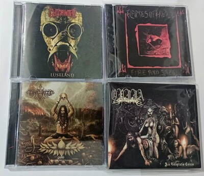 GUTGRINDER, FLAMES OF HELL, DHISHTI and  OUIJA Cds