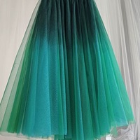 Emerald Green Sequined Tulle Midi Skirt Outfit Women Sparkly Midi Tulle Skirt Wedding Outfit Party Skirt Plus Size Custom - Thumbnail 2