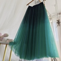 Emerald Green Sequined Tulle Midi Skirt Outfit Women Sparkly Midi Tulle Skirt Wedding Outfit Party Skirt Plus Size Custom - Thumbnail 3