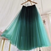 Emerald Green Sequined Tulle Midi Skirt Outfit Women Sparkly Midi Tulle Skirt Wedding Outfit Party Skirt Plus Size Custom - Thumbnail 4