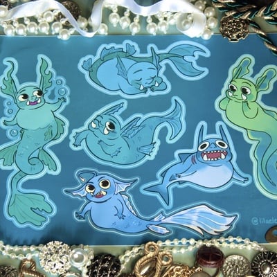 Merfolk goblin sticker sheet