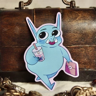 Boba goblin sticker