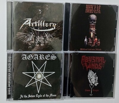 ARTILLERY , ABRAXAS BLACK, AGARES, ABYSMAL WINDS Cds