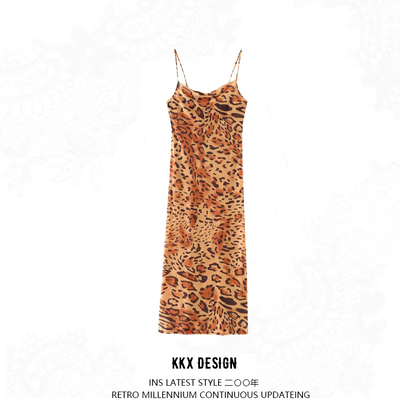Street fashion see-through leopard print dress - Thumbnail 3