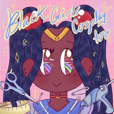 "black girls cosplay too" holo print