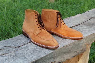 Crafted Leather Handmade Classic Mens Tan Suede Leather Split Toe Jodhpur Boot