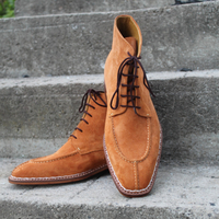 Crafted Leather Handmade Classic Mens Tan Suede Leather Split Toe Jodhpur Boot - Thumbnail 3