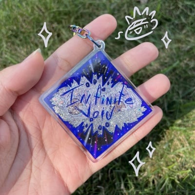 Infinite void domain glitter keychain