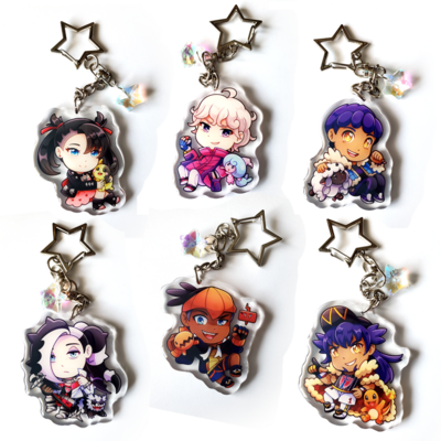 Sword & shield trainers 6 keychain set