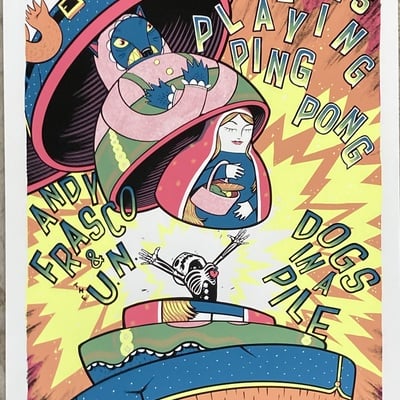 Pigeons playing ping pong, andy frasco, dogs in a pile tour